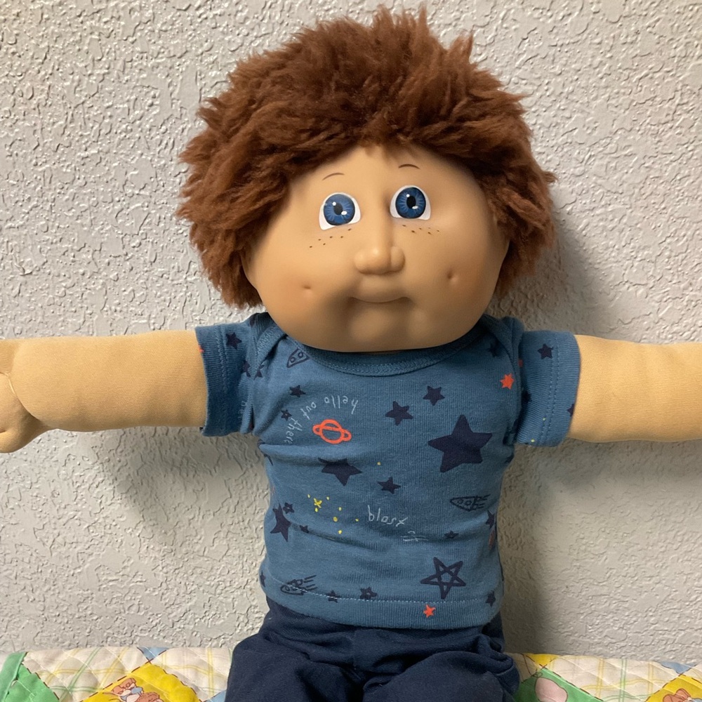 VTG Cabbage Patch Kid Boy JESMAR-Spain Fuzzy Hair Blue Eyes Freckles HM#2 1984